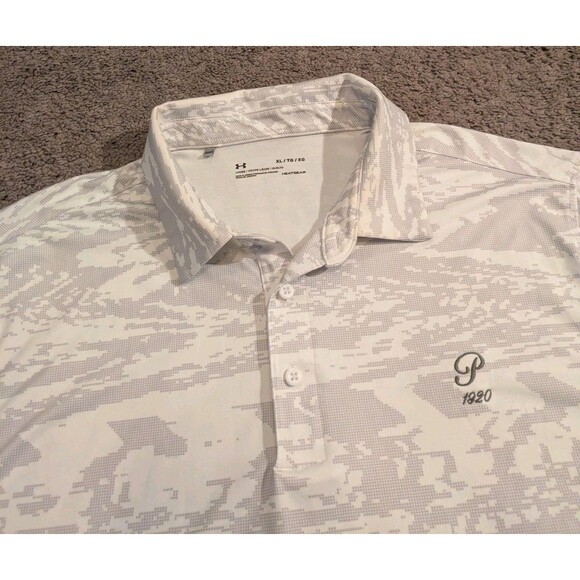 Under Armour Noise Camo White / Gray Golf Polo Shirt Men's XL - Picture 3 of 6